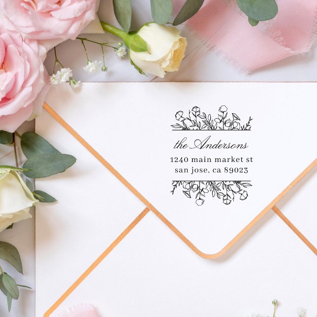 Sello Automático Flores endebles dejan la dirección de devolución d (Subido por el creador)