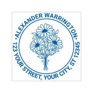 Sello Automático Flores silvestres Bouquet #2 Dirección de devoluci