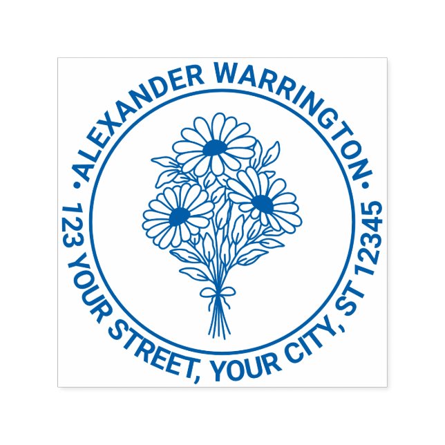 Sello Automático Flores silvestres Bouquet #2 Dirección de devoluci (Diseño)