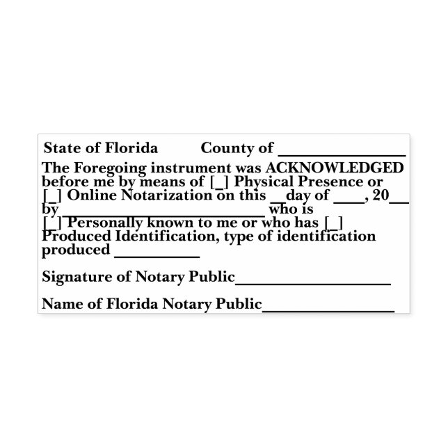 Sello Automático Florida Notary Acknowledgment Self Inking Stamp (Diseño)