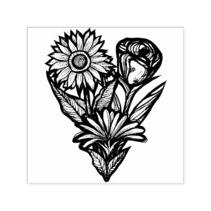 Sello Automático Flower Garden Florists Subió el girasol y los tuli