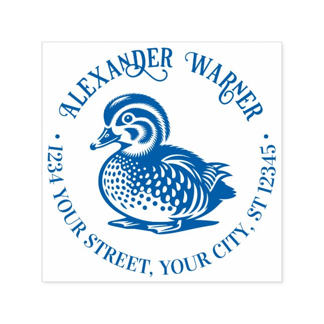 Sello Automático Fluffy Baby Duck Duck Library Nombre Devolución de (Diseño)