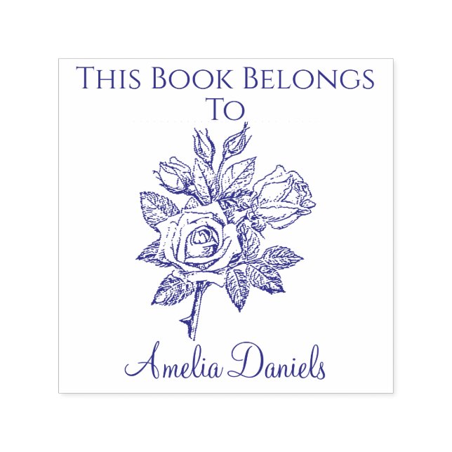 Sello Automático Folleto de Rosa de época (Diseño)