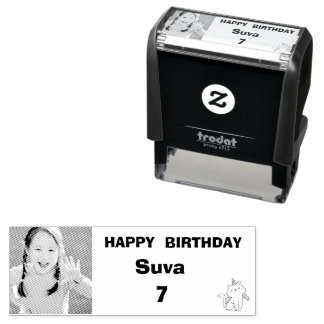 Sello Automático Fondo rosa y niña dulce