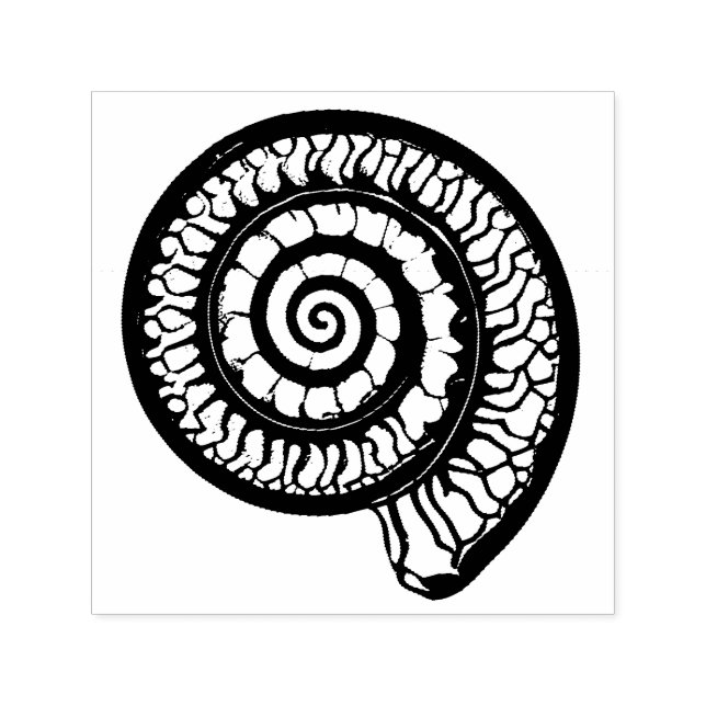 Sello Automático Fósil amoniita - concha espiral (Diseño)