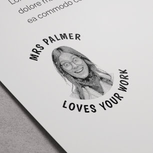 Sello Automático Foto de Cara de Profesor Personalizada Aprobada