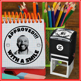 Sello Automático Foto de Cara Divertida Personalizada Aprobada por 