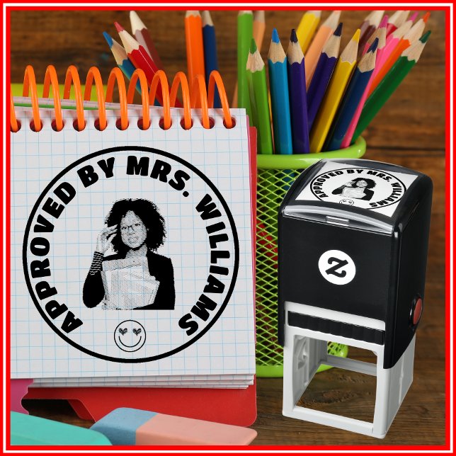 Sello Automático Foto de cara personalizada del profesor aprobado (Subido por el creador)