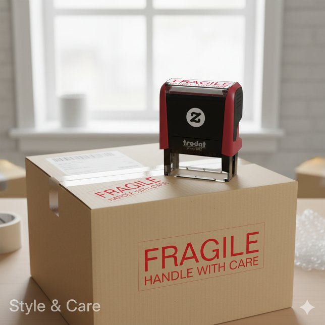 SELLO AUTOMÁTICO FRÁGIL - MANEJAR CON CUIDADO (FRAGILE - HANDLE WITH CARE SELF-INKING STAMP)
