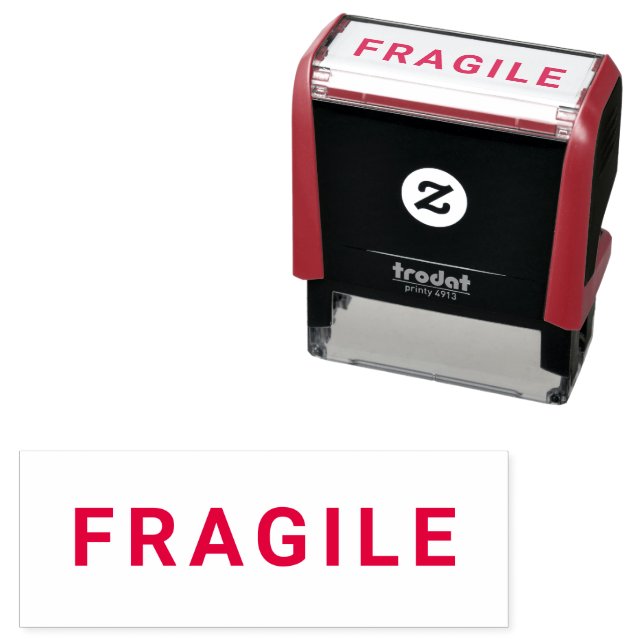 Sello Automático FRAGILE Business Autoinking Stamp RED (In Situ)