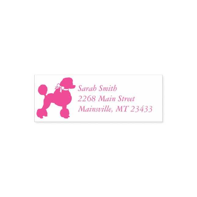 Sello Automático French Poodle Dog Baby Shower Puppy Pink Girl (Diseño)