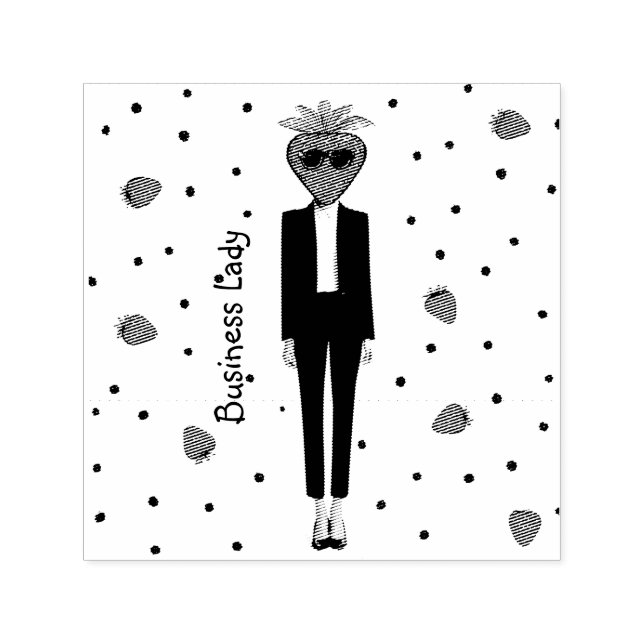 Sello Automático Fresa con traje - Moda de oficina chic ilustración (Diseño)