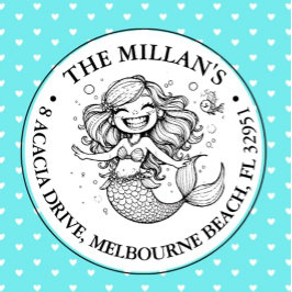 Sello Automático Funny tema del Fiesta de Mermaid Pool Pool