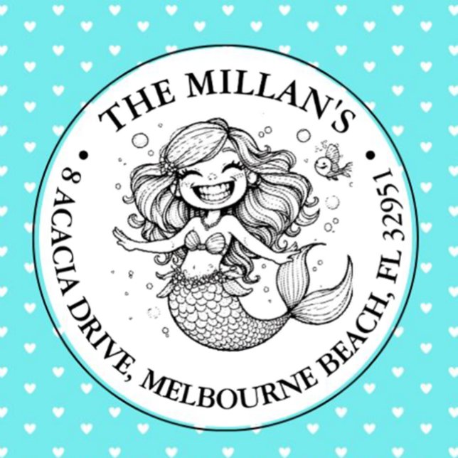 Sello Automático Funny tema del Fiesta de Mermaid Pool Pool (Add a splash of joy to your celebrations with our funny mermaid party theme self-inking stamp)