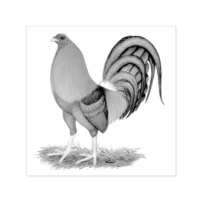 Sello Automático Gallo Azul Rojo Gamecock (Diseño)