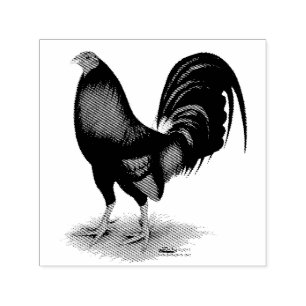 Sello Automático Gallo de pelea:  Rojo oscuro