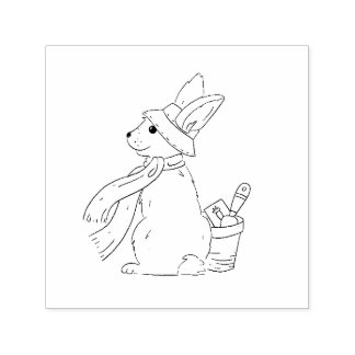 Sello Automático Garden Bunny Rubber Stamp