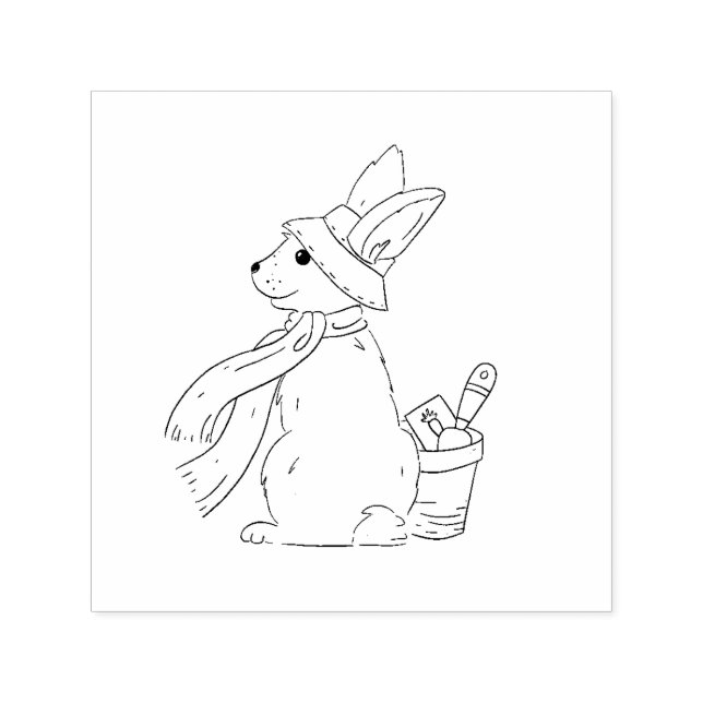 Sello Automático Garden Bunny Rubber Stamp (Diseño)