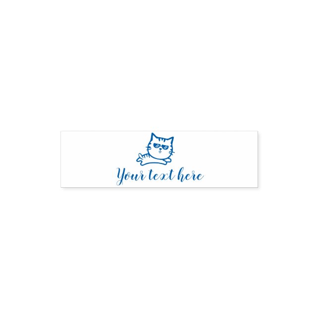 Sello Automático Gato Adorable con texto (Diseño)