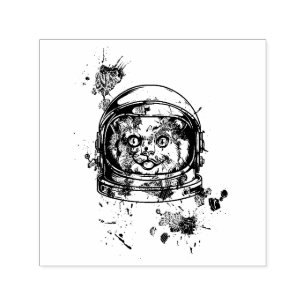 Sello Automático Gato Astronauta