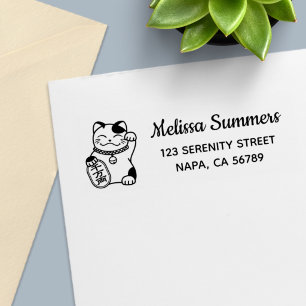 Sello Automático Gato de la suerte japonés Maneki Neko Dirección
