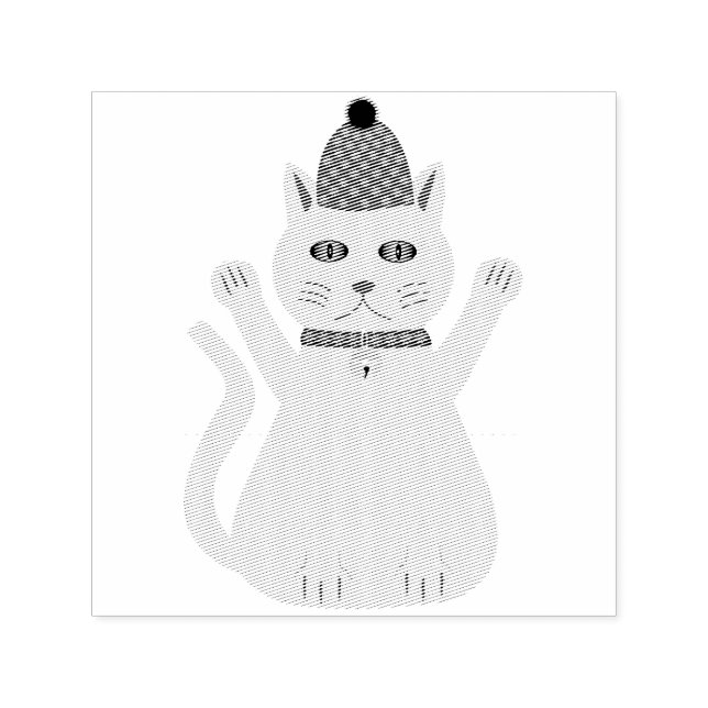 Sello Automático Gato de Navidades de corte (Diseño)
