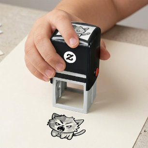 Sello Automático Gato Enfadado Kawaii Lindo - Gatito Silbante Pop A