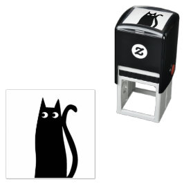Sello Automático Gato negro lindo