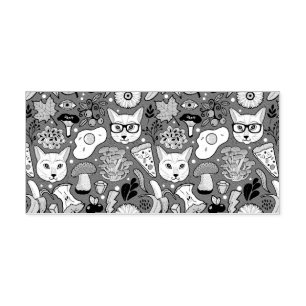 Sello Automático Gato y huevo en rojo