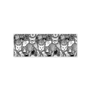 Sello Automático Gato y huevo en rojo