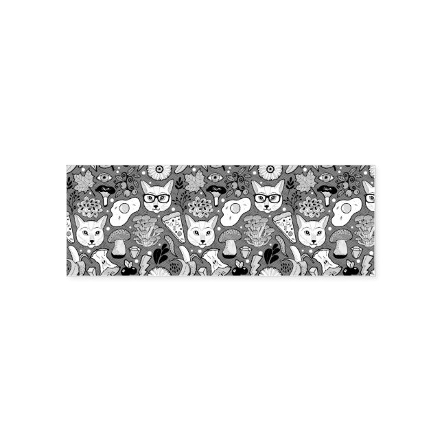 Sello Automático Gato y huevo en rojo (Diseño)