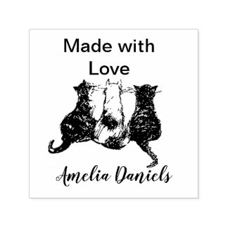 Sello Automático Gatos cortos hechos con amor