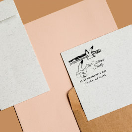 Sello Automático Gaviotas rusticas elegantes de la costa