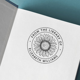 Sello Automático Girasol de la biblioteca de libro nombre personali