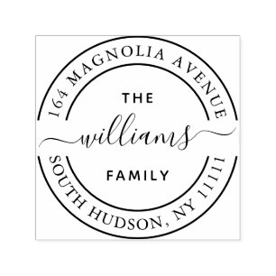 Sello Automático Giro del logotipo de la familia de caligrafía de