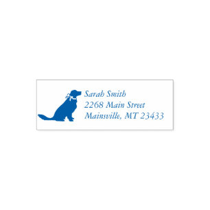 Sello Automático Golden Retriever Dog Baby Shower Blue Boy