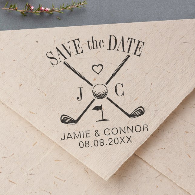 Sello Automático Golf Let's Par-Tee Wedding Save the Date (Subido por el creador)