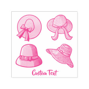 Sello Automático Gorras de verano rosadas
