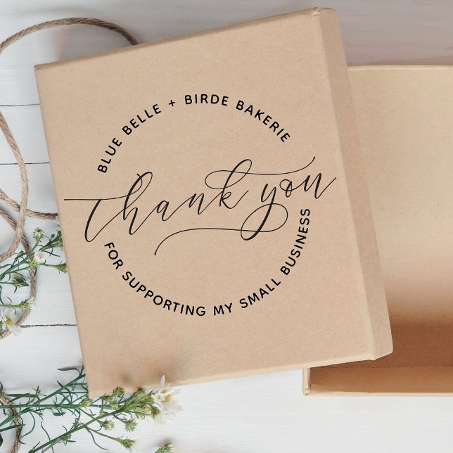 Sello Automático Gracias Script Baked Goods Bakery Business (Subido por el creador)