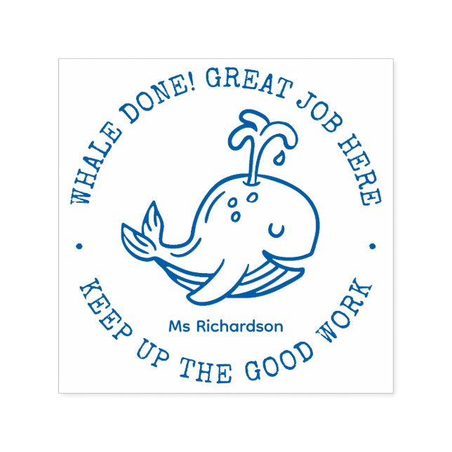 Sello Automático Graciosa ballena linda bien hecho buen trabajo de  (Diseño)