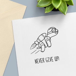 Sello Automático Gracioso Personalizado Jetpack Turtle Motivation