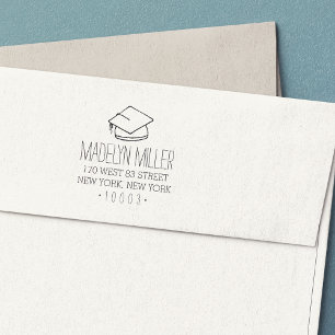Sello Automático Graduation Cap Return Address Stamp