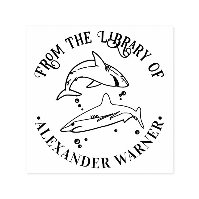 Sello Automático Gran libro de biblioteca redonda temática sobre el (Diseño)