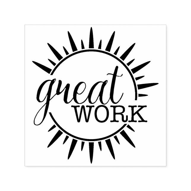 Sello Automático Gran Trabajo Explosión de Sol (Diseño)