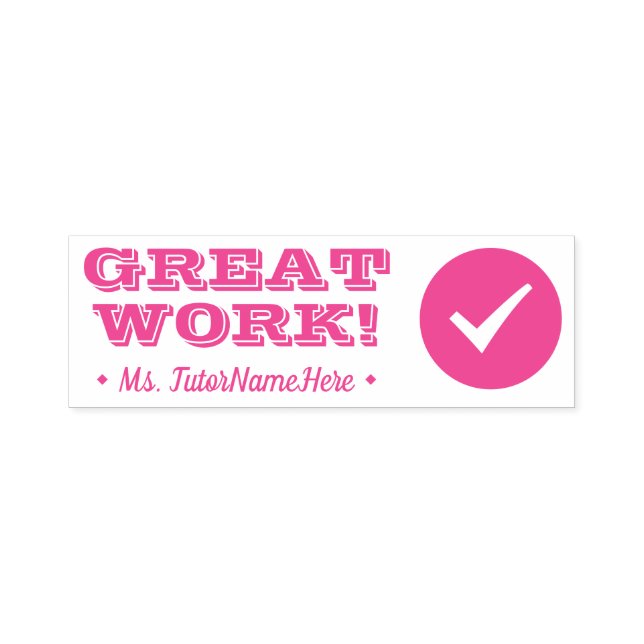 Sello Automático "¡GRAN TRABAJO!" + Personalizado Nombre del profes (Diseño)