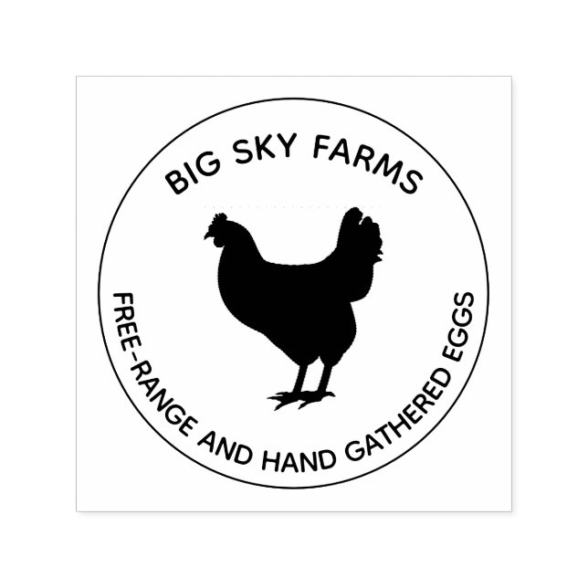 Sello Automático Granja de Huevos de Gallina Huevos Frescos (Diseño)