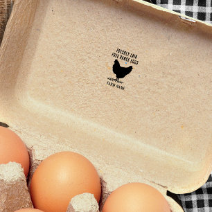 Sello Automático Granja Freshly Laid Eggs Hen Chicken Motif
