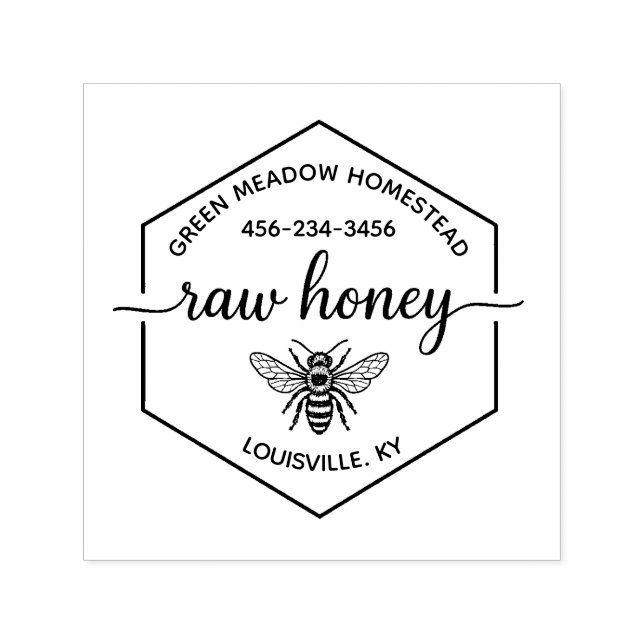 Sello Automático Granja Rusa Raw Honey Bee (Diseño)