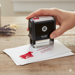 Sello Automático Granjero Silueta de vaca Dirección de devolución 