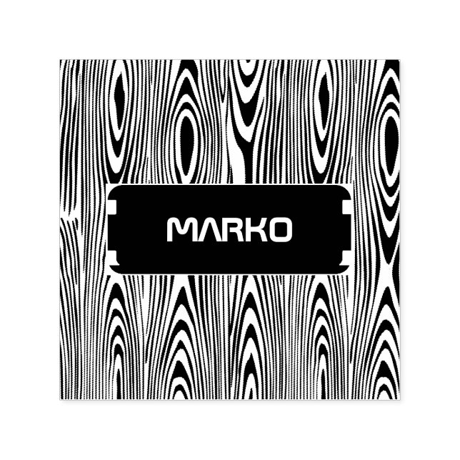 Sello Automático Grano De Madera Negra Y Blanca (Diseño)